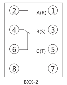 BXX-2相序继电器内部接线及外引接线图 BXX-2相序继电器内部接线及外引接线图